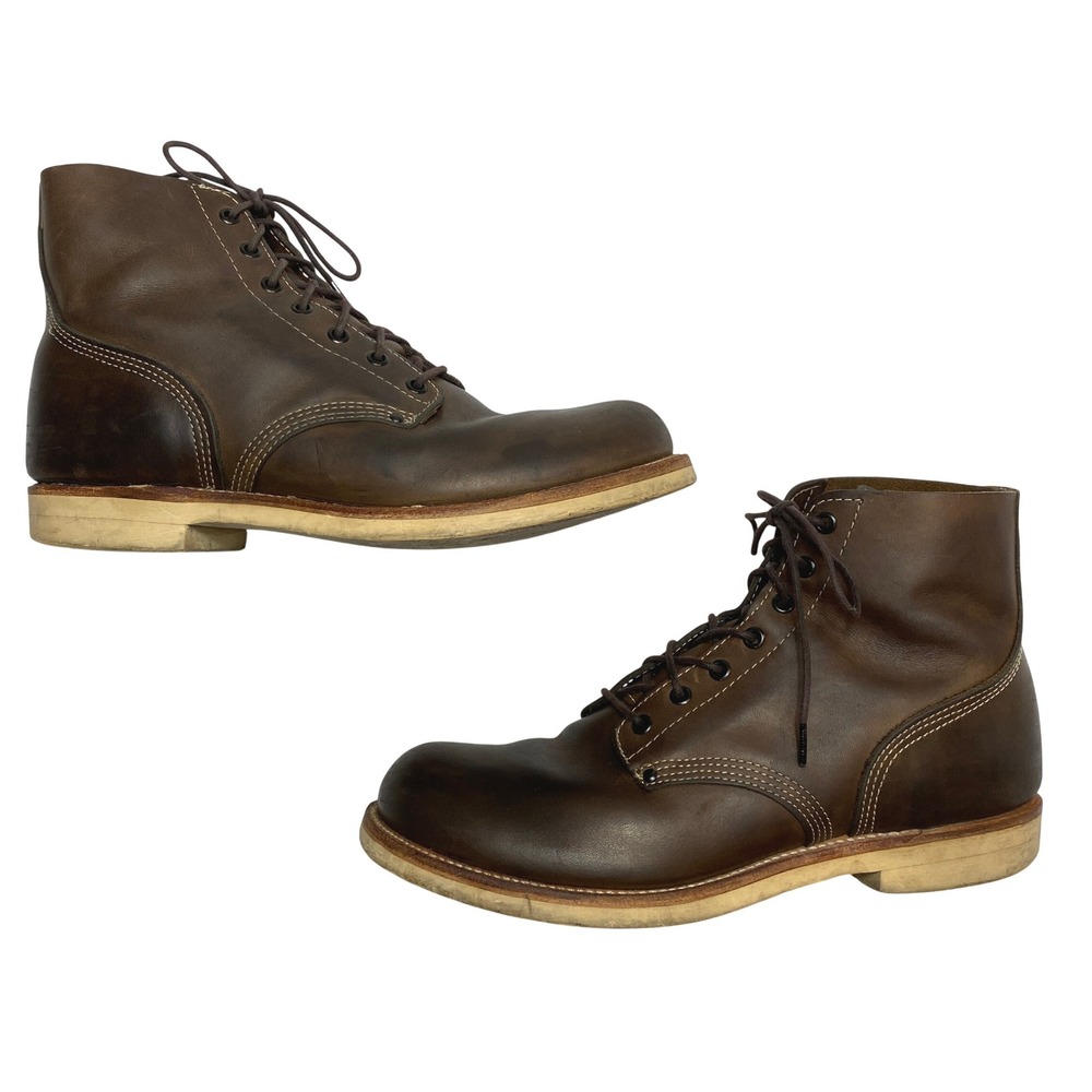 RRL Ralph Lauren Murry Boots Mens 10 Brown Leather Lace Up Bench Made USA